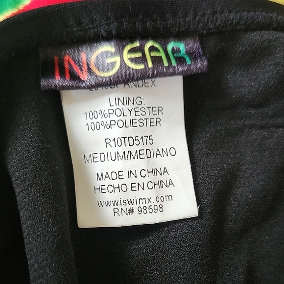 InGear Rasta Striped Tankini Swimsuit Set – Size Medium - Picture 6 of 7